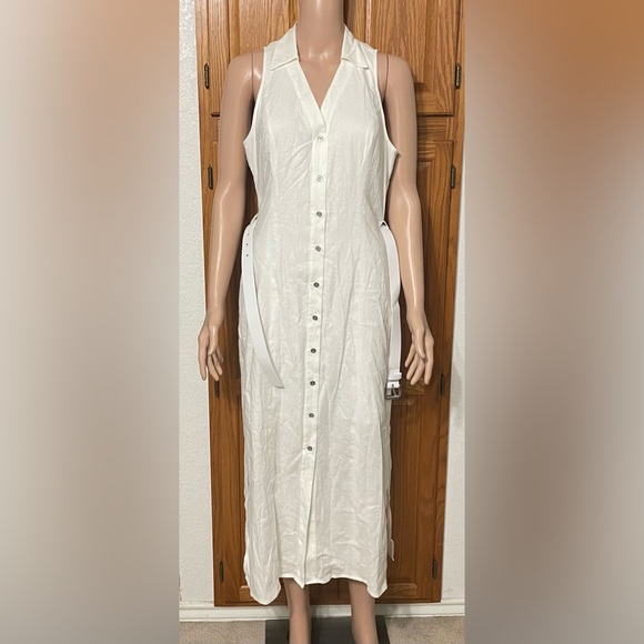 Michael Kors Petite Belted -Button Down Maxi Dress - Picture 2 of 7